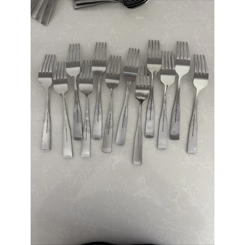 Hampton‎ Forge Bristol Satin Finish Deco Flatware Set 62Pieces Fork Knives Spoon